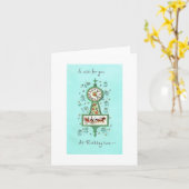 ヴィンテージ時計誕生日カード カード (黄色い花)