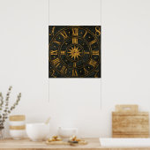 ヴィンテージ時計顔ポスター ポスター (キッチン)