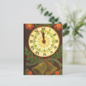 ヴィンテージ時計、カウントダウンからクリスマス シーズンポストカード (スタンド正面)