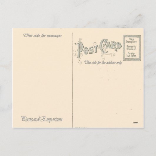 ヴィンテージ時計、カウントダウンからクリスマス シーズンポストカード (裏面)