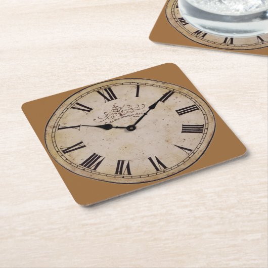 ヴィンテージ時計 スクエアペーパーコースター (アングル)