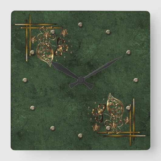 ヴィンテージ時計 スクエア壁時計 (正面)