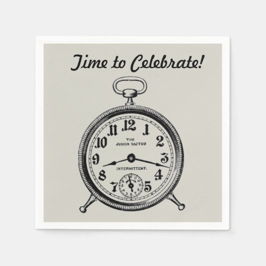 ヴィンテージ時計 スタンダードカクテルナプキン (正面)