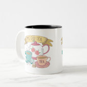 ヴィンテージ時間のイギリス茶カップとティーポット ツートーンマグカップ (正面左)