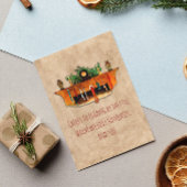 ヴィンテージ暖炉ストッキングホリーコージークリスマス シーズンカード