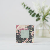 ヴィンテージ暗いフローラオン黒 | モノグラム スクエア名刺 (スタンド正面)