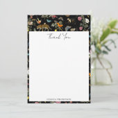 ヴィンテージ暗色植物野生動物 サンキューカード (スタンド正面)