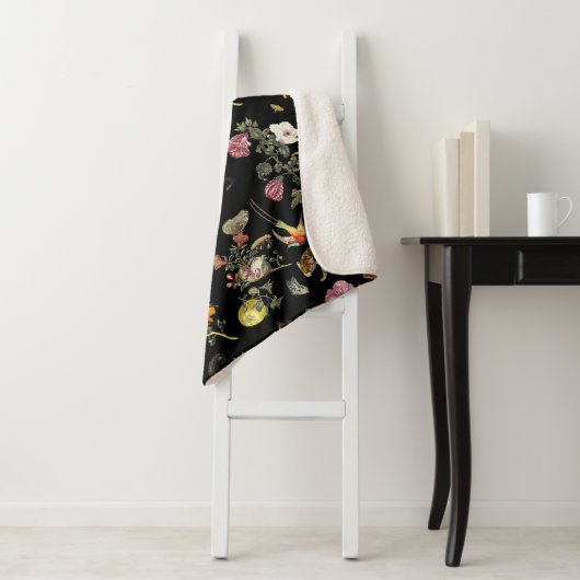 ヴィンテージ暗色植物野生動物 シェルパブランケット (インサイチュ)