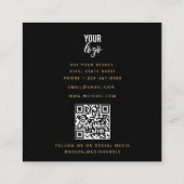 ヴィンテージ暗色植物野生動物 スクエア名刺 (裏面)