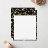 ヴィンテージ暗色植物野生動物 ノートカード (正面/裏面インサイチュ)