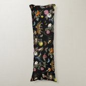 ヴィンテージ暗色植物野生動物 ボディピロー (正面縦)