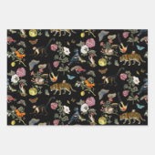 ヴィンテージ暗色植物野生動物 ラッピングペーパーシート (正面2)