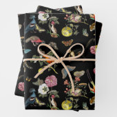 ヴィンテージ暗色植物野生動物 ラッピングペーパーシート (インサイチュ)