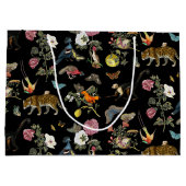 ヴィンテージ暗色植物野生動物 ラージペーパーバッグ (裏面)