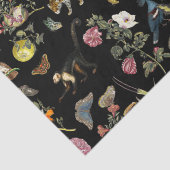 ヴィンテージ暗色植物野生動物 薄葉紙 (詳細)