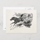 ヴィンテージ暴走馬1800sレトロ馬 ポストカード (正面/裏面)