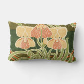 ヴィンテージ曲線の花のアールヌーボー ランバークッション (裏面)