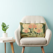 ヴィンテージ曲線の花のアールヌーボー ランバークッション (椅子)