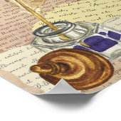 ヴィンテージ書とインクとクイルのコラージュ ポスター (角)