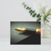 ヴィンテージ書のペン写真 ポストカード (スタンド正面)