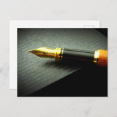 ヴィンテージ書のペン写真 ポストカード (正面/裏面)