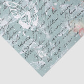 ヴィンテージ書の蝶と花の切り離し 薄葉紙 (詳細)