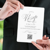 ヴィンテージ書スクリプト白黒結婚の 招待状