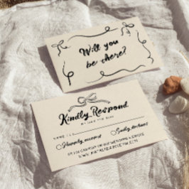 ヴィンテージ書ハユニークド結婚ボウ 出欠カード