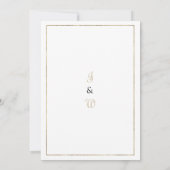 ヴィンテージ書ホワイト金ゴールド結婚フローラ 招待状 (裏面)