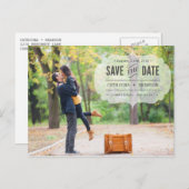 ヴィンテージ書体ラベル |日付はがきを保存 案内ポストカード (正面/裏面)