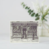 ヴィンテージ書店スケッチ1891はがき ポストカード (スタンド正面)