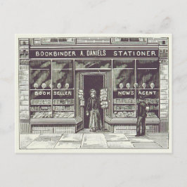 ヴィンテージ書店スケッチ1891はがき ポストカード