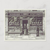 ヴィンテージ書店スケッチ1891はがき ポストカード (正面)