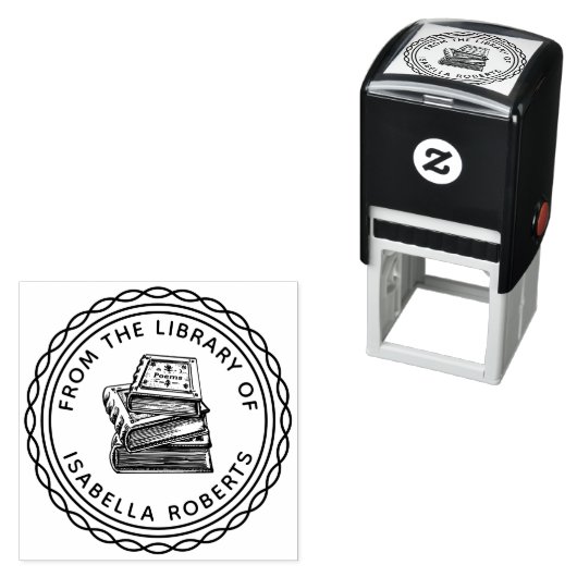 ヴィンテージ書庫から手書きの本を回して セルフインキングスタンプ (インサイチュ)