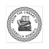 ヴィンテージ書庫から手書きの本を回して セルフインキングスタンプ (デザイン)