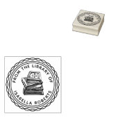 ヴィンテージ書庫から手書きの本を回して ラバースタンプ (押印)