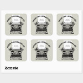 ヴィンテージ書庫の蔵書票 スクエアシール (シート)