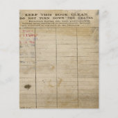 ヴィンテージ書庫カードスクラップブック紙 (正面)