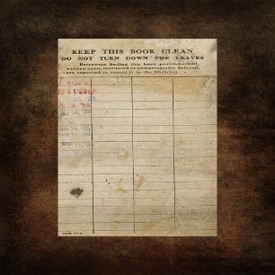 ヴィンテージ書庫カードスクラップブック紙