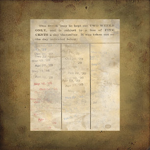 ヴィンテージ書庫カードスクラップブック紙