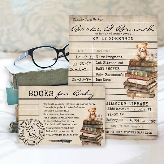 ヴィンテージ書庫カードフローラ図書ベビーカード エンクロージャーカード