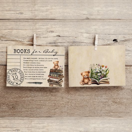 ヴィンテージ書庫カードフローラ図書ベビーカード エンクロージャーカード