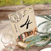 ヴィンテージ書庫カードブックスベイビーシャワーテーブルカード テーブルナンバー