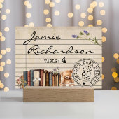 ヴィンテージ書庫カードブックスベビーシャワー座席表 プレイスカード