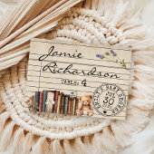 ヴィンテージ書庫カードブックスベビーシャワー座席表 プレイスカード