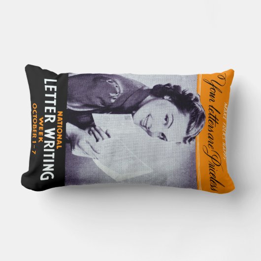 ヴィンテージ書文字 ランバークッション (正面)