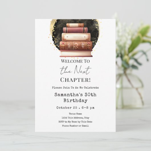 ヴィンテージ書次章第三十世誕生日 招待状 (スタンド正面)