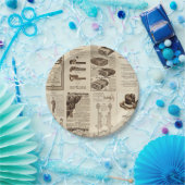 ヴィンテージ書誌ミックス紙プレート ペーパープレート (パーティー)