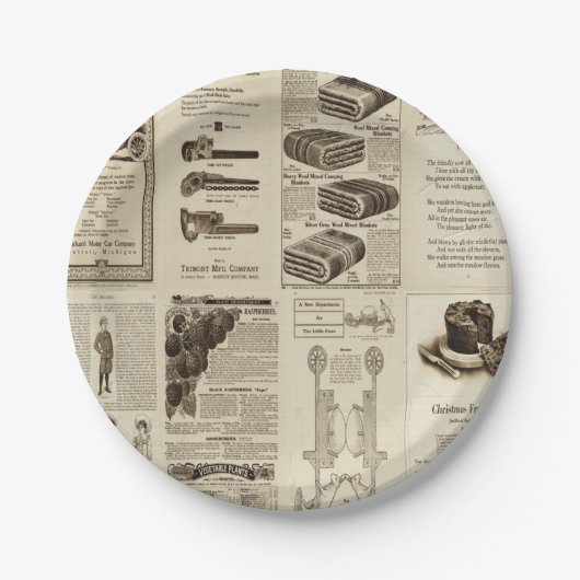 ヴィンテージ書誌ミックス紙プレート ペーパープレート (正面)