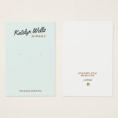 ヴィンテージ書道イヤリング表示カード (正面&裏面)